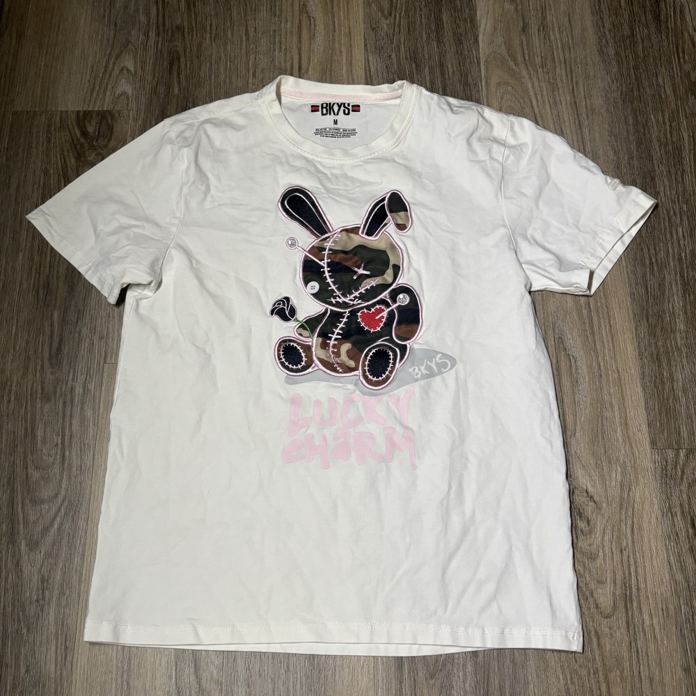 BKYS Lucky Charm T-shirt Men's Medium Off-White Camo Short Sleeve Crew Neck